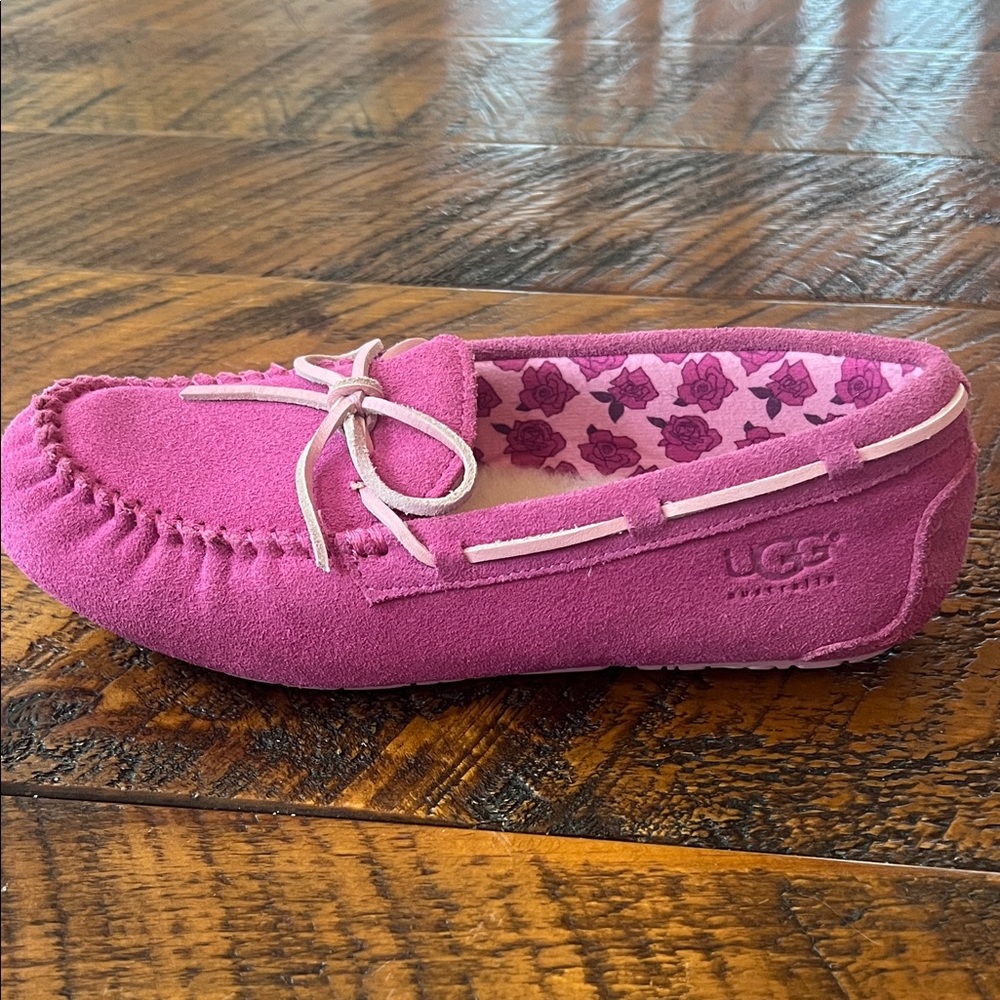 UGG Kids Fuchsia Slippers with Floral Lining